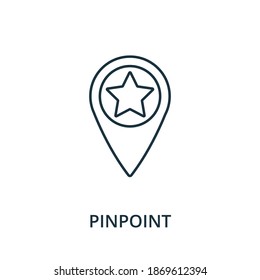 Icono Pinpoint. Elemento de línea simple de la colección de navegación. Icono de Pinpoint relleno para plantillas, infografías y más.