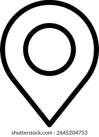 Pinpoint Icon: A simple, yet modern depiction of a location marker, set against a clean background, perfect for illustrating geographical positioning and destinations.