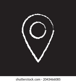 Pinpoint line Icon design white chalk. Draw a picture on the blackboard.