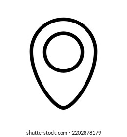 Pinpoint line icon, editable stroke, point on the map, vector outline high quality for UI.