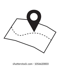 Pinpoint on map icon geolocation navigation gps sign vector Illustration