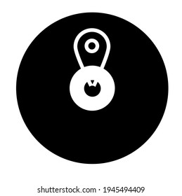 Pinpoint outline vector icon. Location marker. Direction pointer. Journey and trip concept. Flat simple line design illustration.