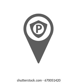 Pinpoint of police station icon in trendy flat style isolated on white background. Symbol for your web site design, logo, app, UI. Vector illustration, EPS