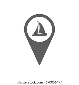 Pinpoint of port icon in trendy flat style isolated on white background. Symbol for your web site design, logo, app, UI. Vector illustration, EPS