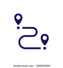 Pinpoint route vector flat icon