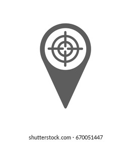 Pinpoint of shooting range icon in trendy flat style isolated on white background. Symbol for your web site design, logo, app, UI. Vector illustration, EPS