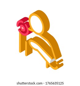 Pinpoint Shoulder Pain Icon Vector. Isometric Pinpoint Shoulder Pain sign. color isolated symbol illustration