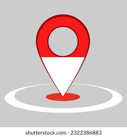 Pinpoint with texture of flag of monaco and indonesia, map, location, global.