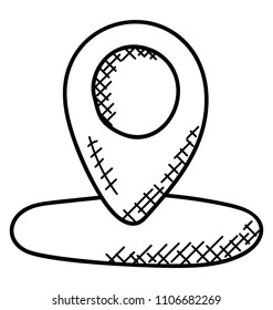 
A pinpointer pointing towards a specific location.
