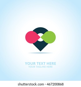 Pins abstract emblem, design concept, logo, logotype element for template.