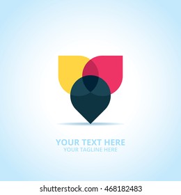Pins abstract emblem, design concept, logo, logotype element for template.