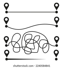 Pins are different ways. Vector illustration. Stock image.