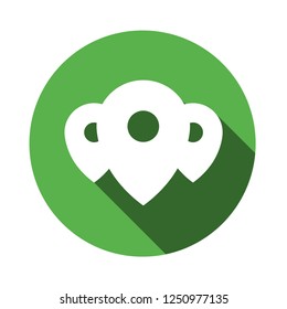 pins GPS vector circle color flat design icon. navigate symbol.