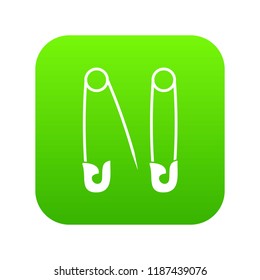 Pins icon digital green for any design isolated on white vector illustration