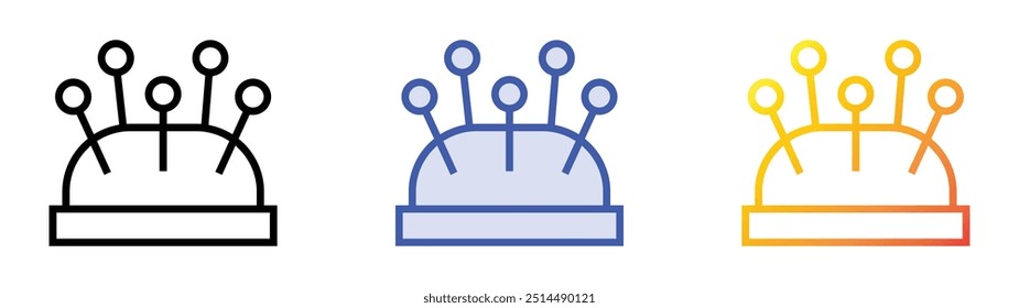 pins icon. Linear, Blue Fill and Gradient Style Design Isolated On White Background