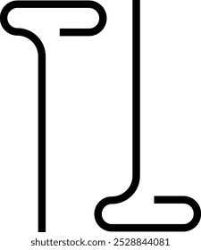 Icono de alfileres. Diseño de estilo lineal delgado aislado sobre fondo blanco