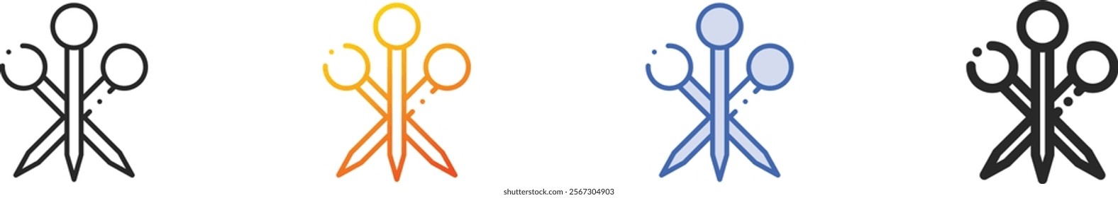 pins icon.Thin Linear, Gradient, Blue Stroke and bold Style Design Isolated On White Background