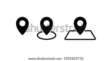 Pins location icons set simple design