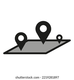 Pins map icon. Locate pin gps map. Vector illustration. Stock image. 