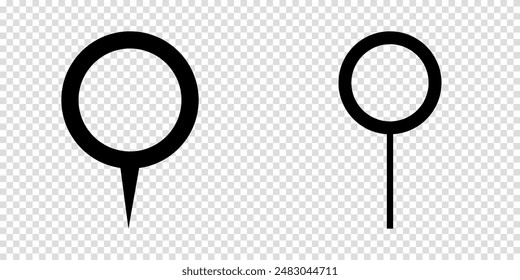 Pins for map two sign icon on a transparent background