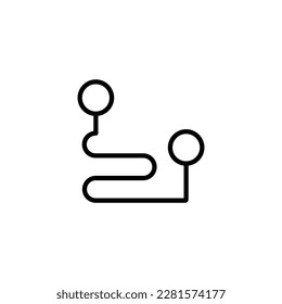 Pins auf Karte Symbol isolierte Linie. Bearbeitbarer Strich. Es kann für Websites, Läden, Banner, Flyer verwendet werden.