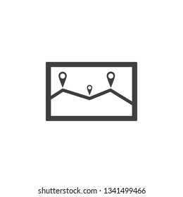 pins on navigation icon. One of the collection icons for websites, web design, mobile app
