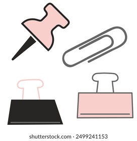 Pins and Paper Clips Vector Illustration Sticker