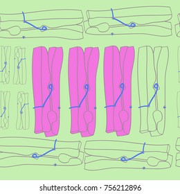 Pins seamless pattern. Hand drawn.