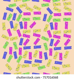 Pins seamless  pattern. Hand drawn.
