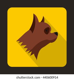 Pinscher dog icon, flat style
