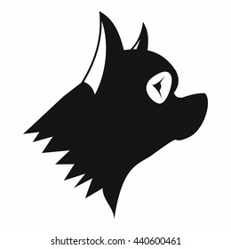 Pinscher dog icon, simple style