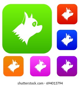 Pinscher dog set icon in different colors isolated vector illustration. Premium collection
