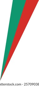 A pin-shaped representation of the Bulgarian flag featuring white, green, and red, symbolizing peace, agriculture, and courage