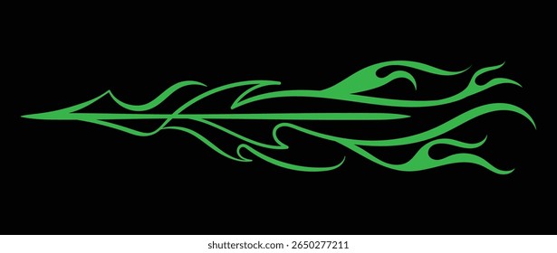 Ilustração Pinstripe Art Tribal Fire