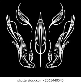 Pinstripe Art Vector Line out Chopper