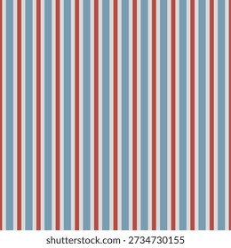 Pinstripe blue and red seamless pattern with narrow lines. Classic fabric. Elegant design. Simple monochrome background. Print, wallpaper, pajama.