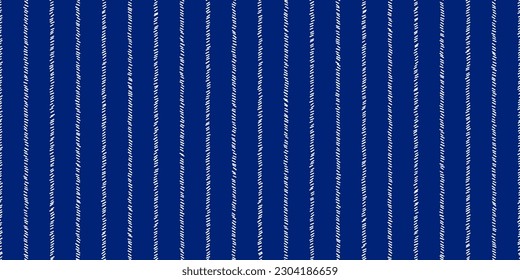 Pinstripe blue and white seamless pattern with narrow sketchy lines. Classic wool suit fabric. Elegant masculine design. Simple monochrome background. Twill variegated woolen material