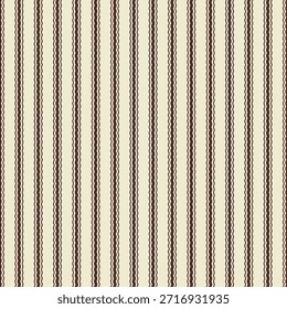 Padrão sem emenda marrom e bege com listras estreitas. Tecido de pijama clássico. Design elegante. Fundo monocromático simples. Imprimir, papel de parede.