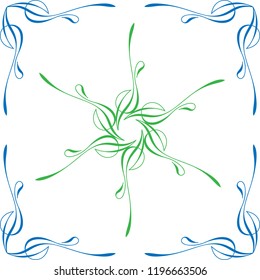 Pinstripe Centre Piece With Corner Vector Illustration