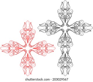 Pinstripe Christian Cross : Vinyl Ready 