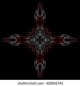 Pinstripe Christian Cross : Vinyl Ready Vector Illustration