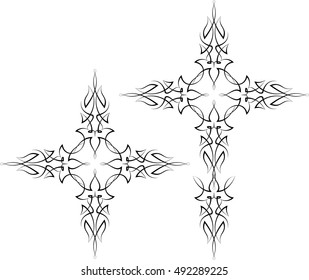 Pinstripe Christian Cross : Vinyl Ready Vector Illustration