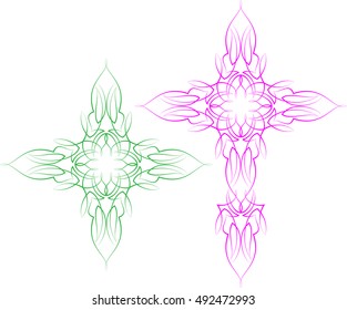 Pinstripe Christian Cross : Vinyl Ready Vector Illustration