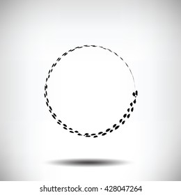 Pinstripe circle grunge black background