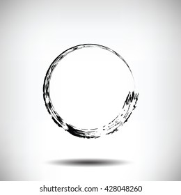 Pinstripe circle grunge black background