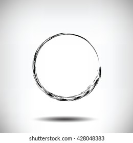 Pinstripe circle grunge black background