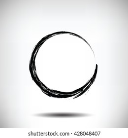 Pinstripe circle grunge black background