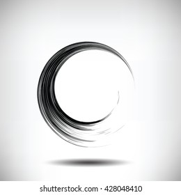 Pinstripe circle grunge black background