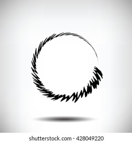 Pinstripe circle grunge black background