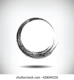 Pinstripe circle grunge black background